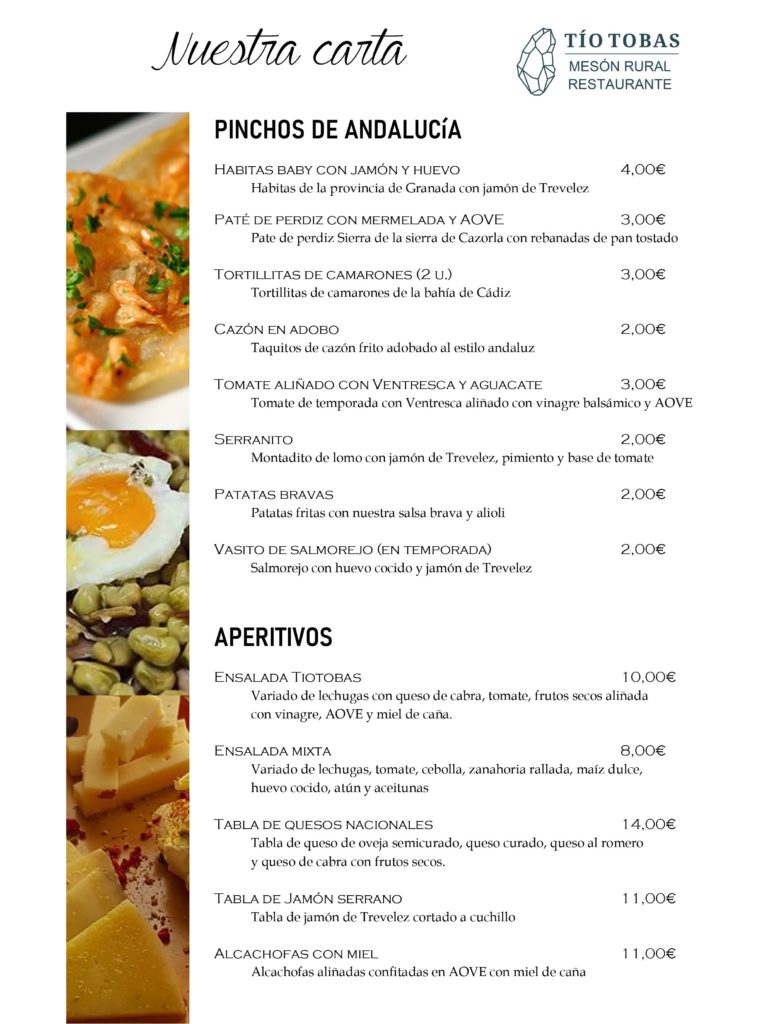 Carta De Restaurante Espanol